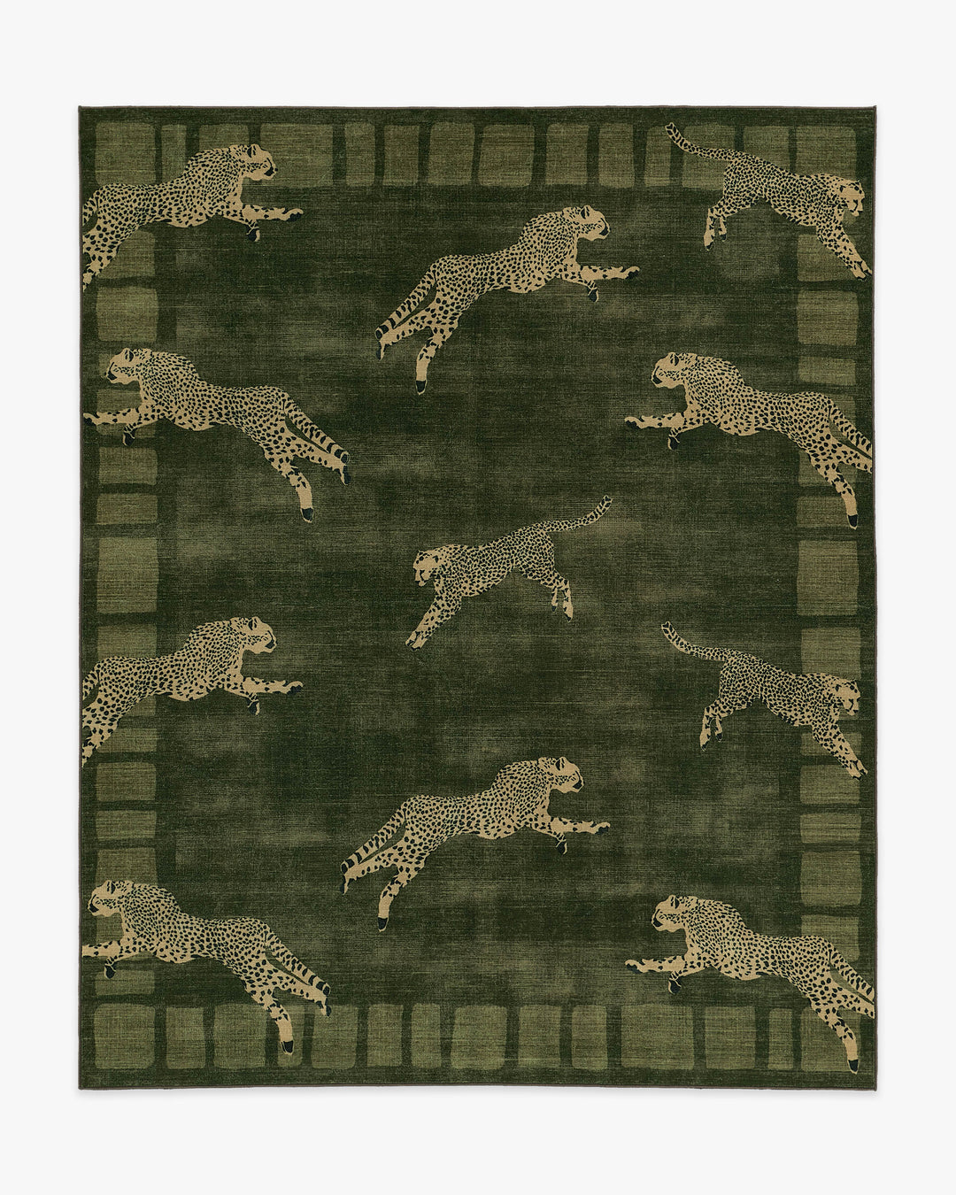 Scalamandré × Ruggable Leaping Cheetah (Olive Green)